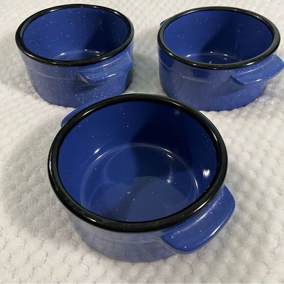 Von Pok & Chang Blue Bowls set of 3 - Picture 1 of 9